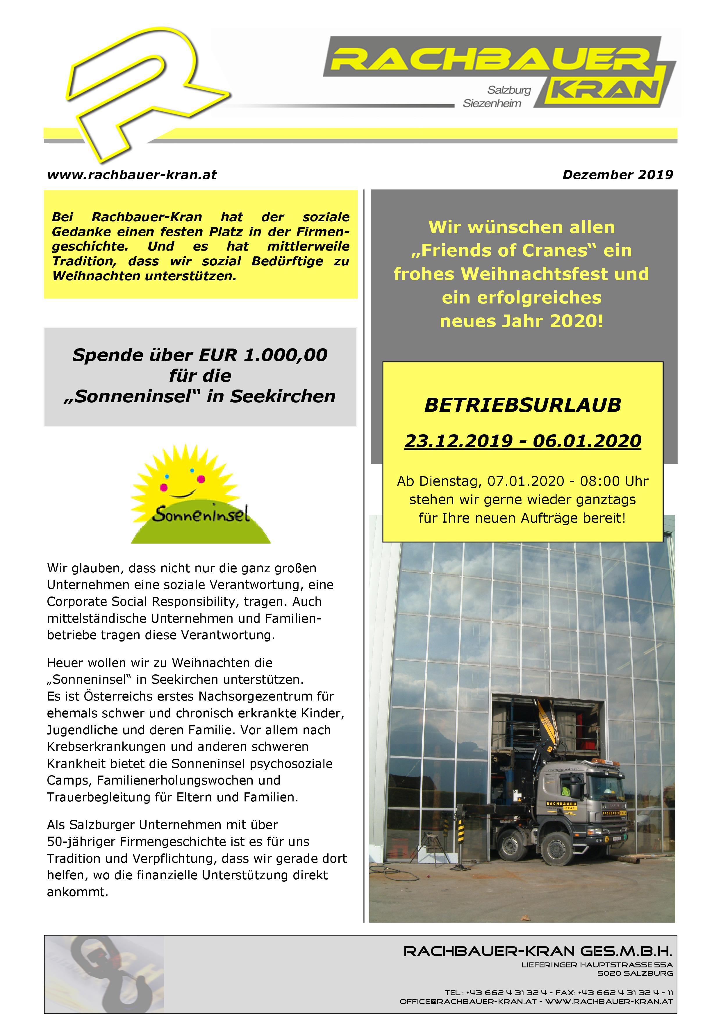 Friends of Cranes Dezember 2019